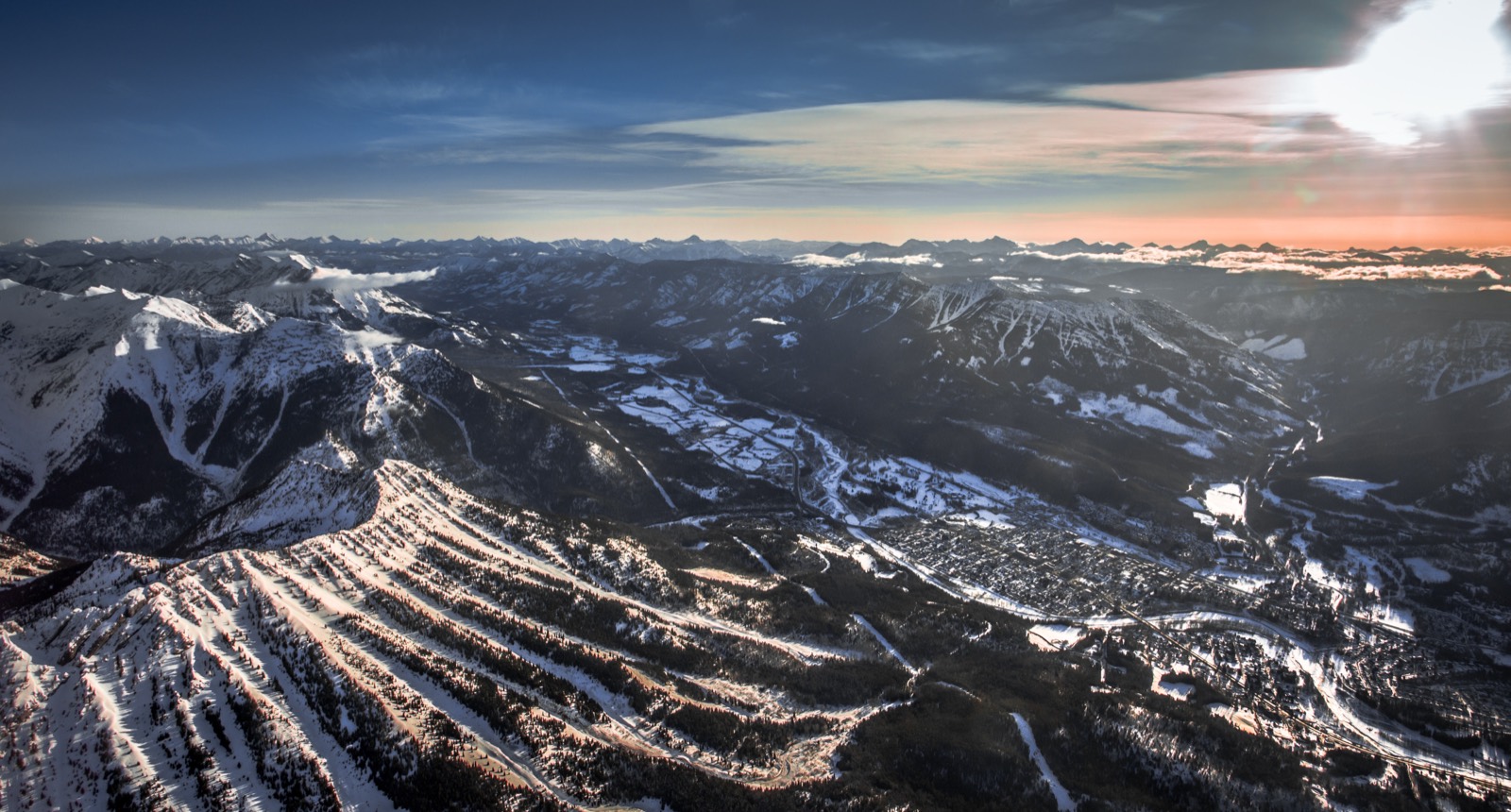 Alpine vista at dusk over the Elk Valley
